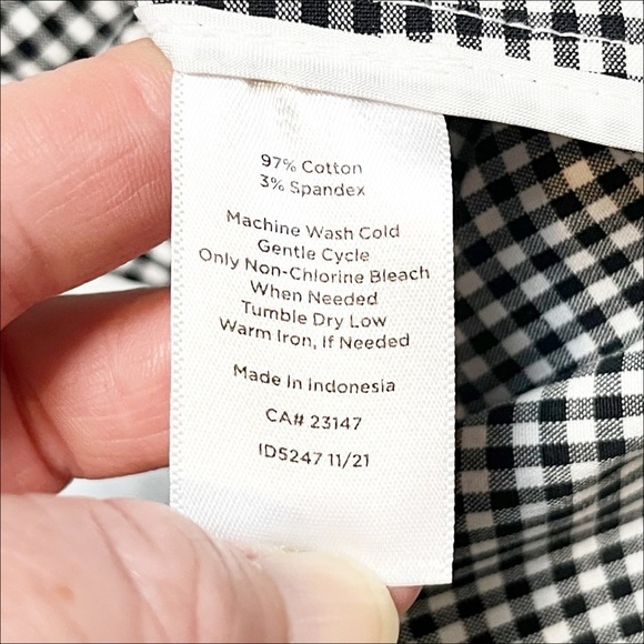 Talbots Chatham Ankle Pants 10P 10 petite black white gingham check lightweight - Picture 7 of 12